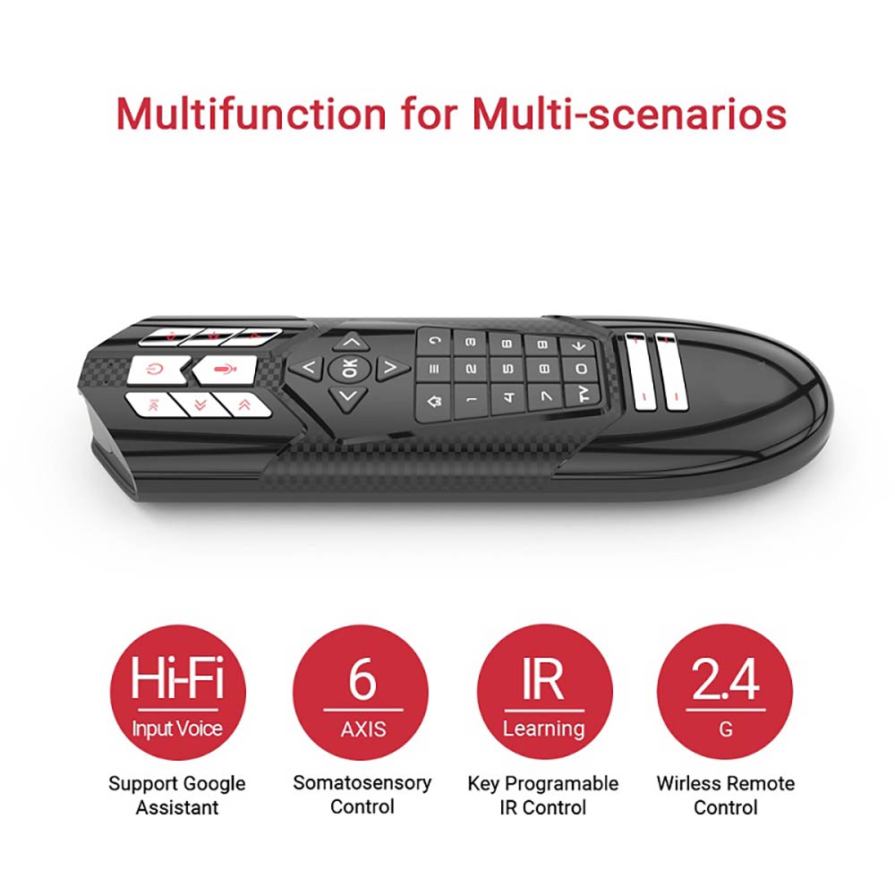 Air Mouse Wireless Somatosensory IR Learning Voice TV Remote Controller Squirrel Infrared Learning Double-Sided Somatosensory