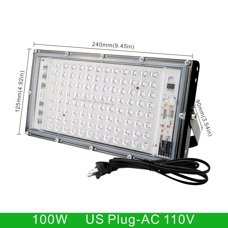 Reflector Led UV 110V 220V 50W 100W luz de 395nm 400nm IP65 lámpara fluorescente ultravioleta impermeable para escenario con enchufe de EE. UU./UE: RGB