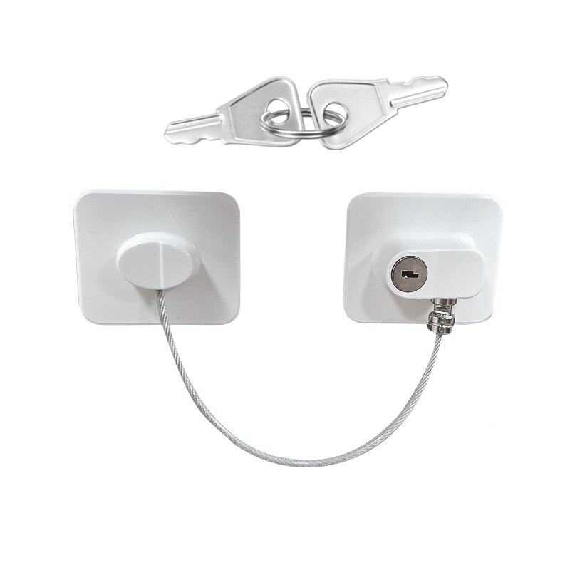 Sterke Lijm Koelkast Sloten Dorm Vriezer Deur Kind Veiligheid Kabinet Opening Beveiliging Kabel Slot Met Sleutel Voor Kinderen Veiligheid: Square-White