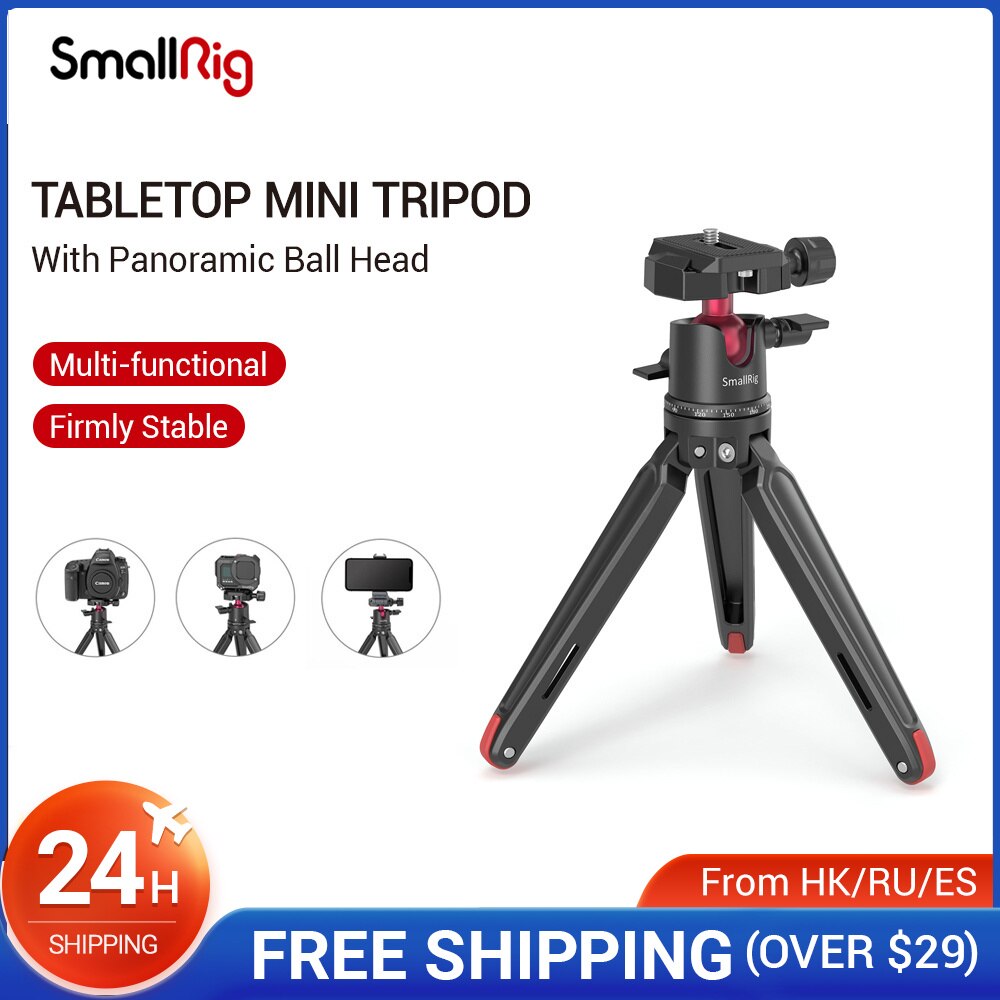 SmallRig-Mini trípode Universal de sobremesa con cabezal de bola panorámico, para cámaras compactas DSLRs, sin Espejo, para teléfonos inteligentes, 2664