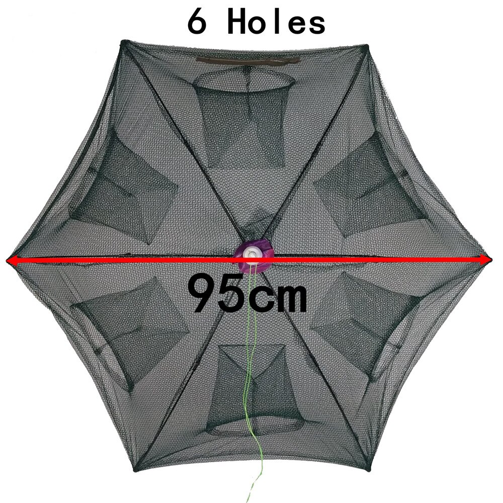 FishingLife Fishing Nets Folded Portable Automatic Nylon Casting Network Shrimp Trap Wobbler Cast Mesh Trap Multilateral Holes