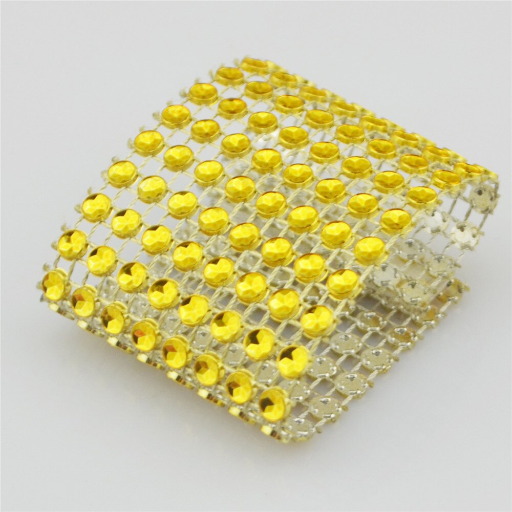 8 Rijen 10 Yard Diamond Mesh Wrap Roll Sparkling Crystal Ribbon Acryl