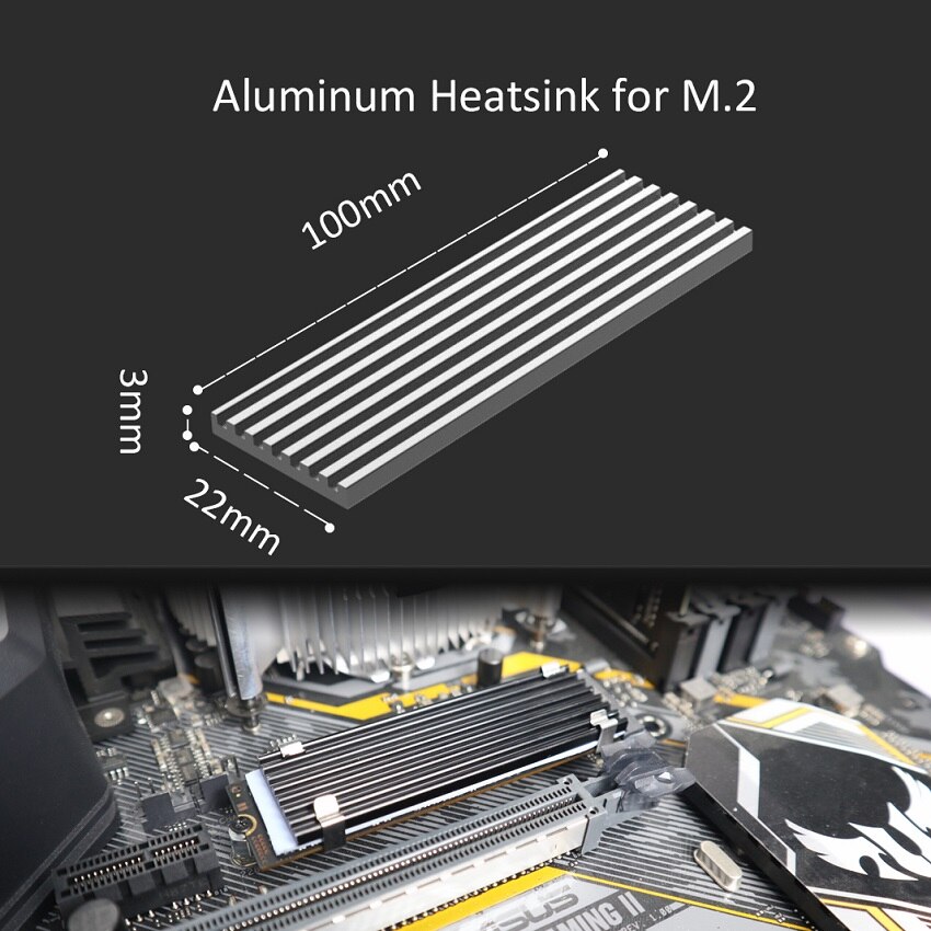 GLOTRENDS 22110 NVMe Heatsink M.2 Heatsink SSD Heatsink for 22x110 M.2 SSD with Silicone Thermal Pad