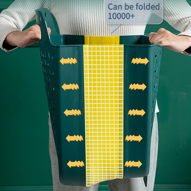 Wall Mounted Laundry Basket Foldable Clothes Storage Basket Bathroom Hollow Laundry Hamper Dirty Clothes Sundries Organizer