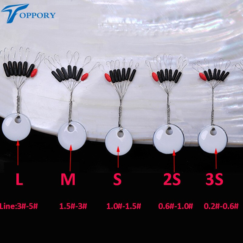 Toppory batente de borracha oval para pesca, 5 pacotes/lote, rolha de linha principal para equipamento de pesca hera herabuna acessórios
