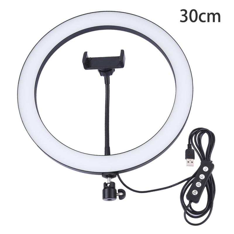 Anillo de luz LED para fotografía, lámpara regulable de 26CM con trípode de mesa para cámara y teléfono, para maquillaje y vídeo en vivo, 10 pulgadas: 30cm