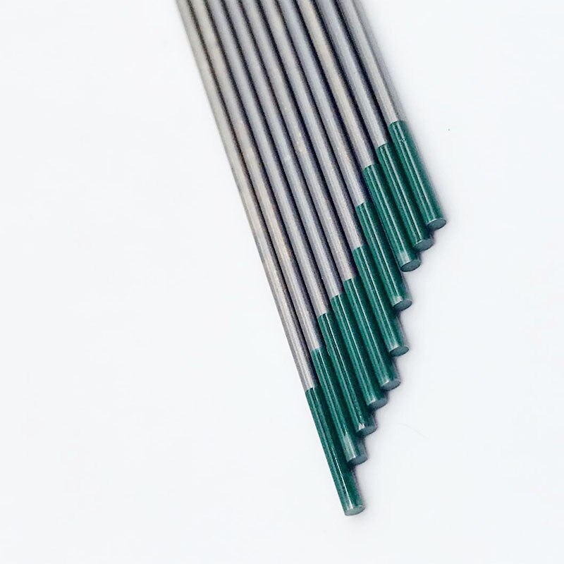 10 stk ren wolframelektrode  wp 1/16 x 6 1.6mm x150mm grønne tigstænger til ac aluminiumsvejsning
