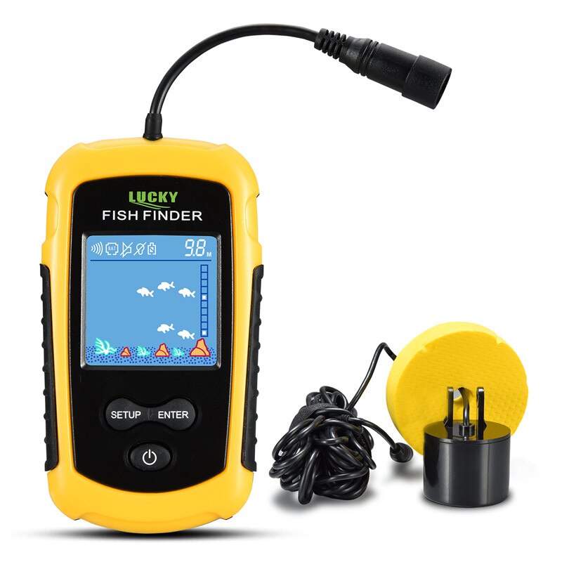 Fishfing alarm fish fnder 120m bærbar sonar sensor lcd trådløs fishfinder fiske lokke ekkolodd fiske: Ffc 1108-1 kablet
