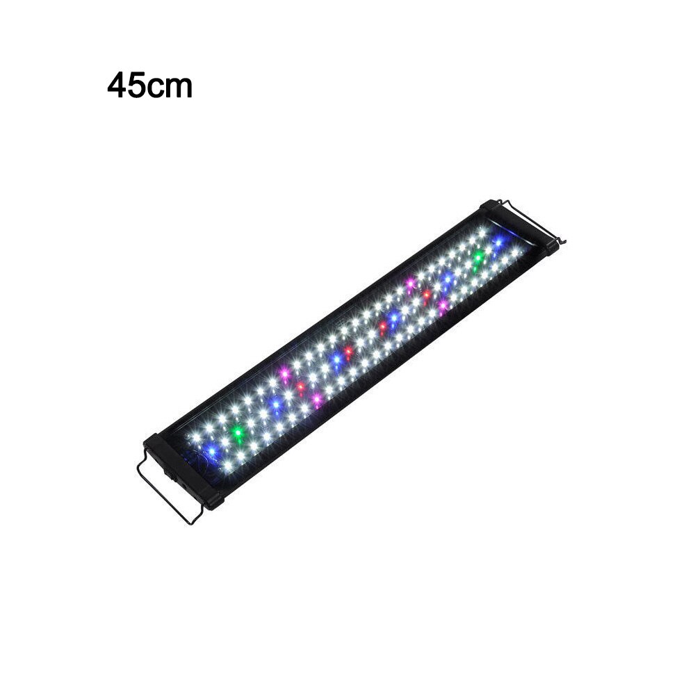 Barra de luz LED para acuario, lámpara de iluminación de espectro completo de 30/45cm para acuario de peces de agua dulce, planta marina para decoración de peceras: UK45cm