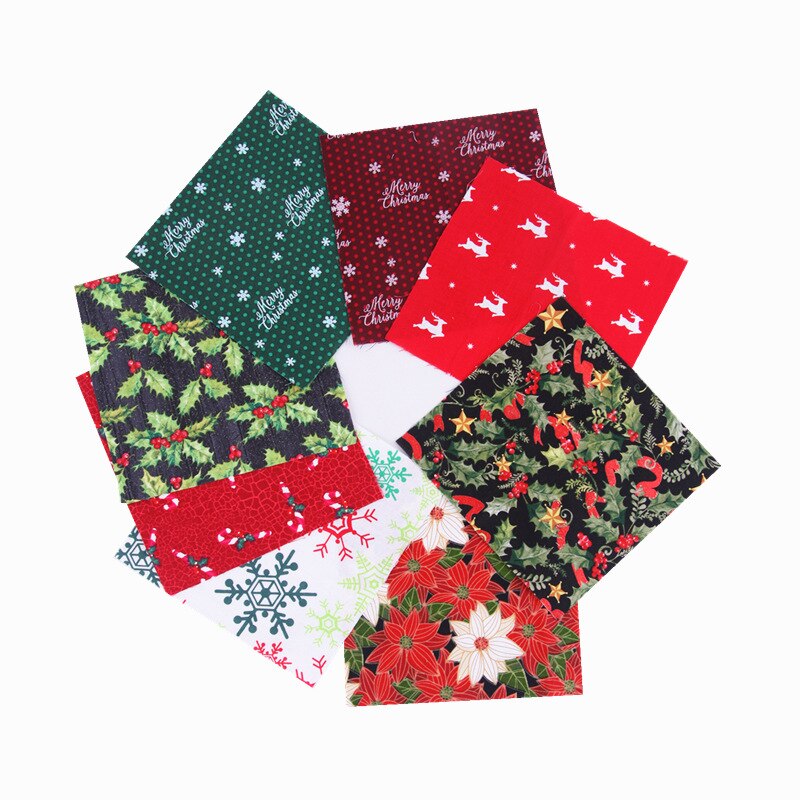 5 Pieces/Set Multi Purpose 20*25CM Christmas Pattern Patchwork Cloth for Household Cotton Sewing Supplies European Style Fabric