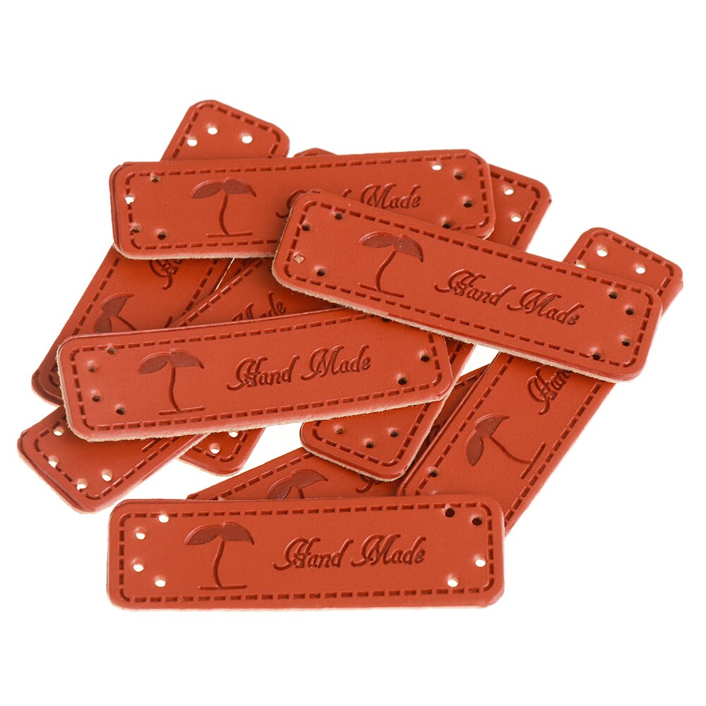 10 stuks retro synthetisch pu leren label diy handgemaakte naailabels leren patch benodigdheden voor kleding naaiaccessoires