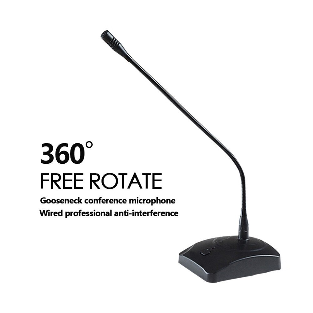 Wired Conference Microphone 360 Flexible Gooseneck Mic for Broadcasting Conference Instrument 6.5mm Audio Cable