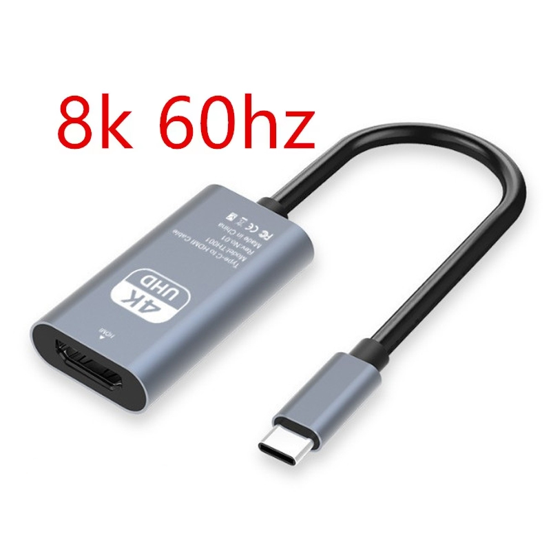 Adaptateur USB Type-C vers HDMI 4K, USB 3.1 mâle vers HDTV femelle, câble convertisseur pour ordinateur portable, tablette, TV, MacPle: WHITE