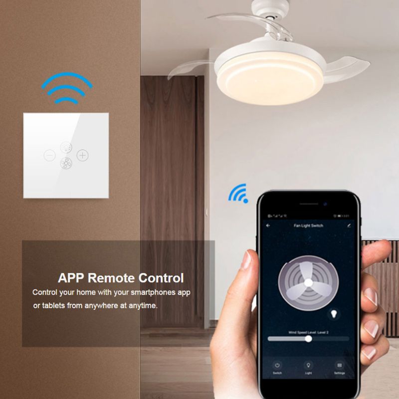 Smart Wifi Fan Light Switch EU/US Ceiling Fan Lamp Switch Timer Setting 85WF