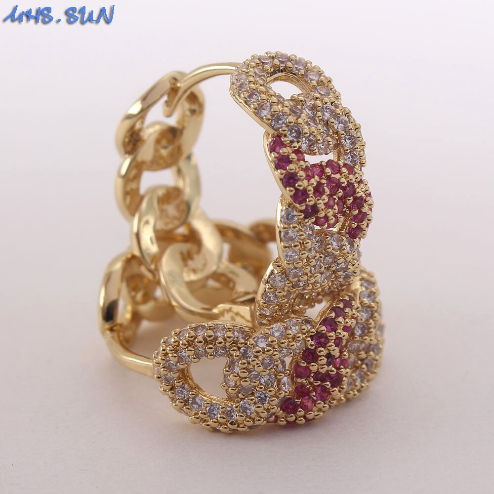 MHS. suola 2020 Nuove donne di arrivo monili zircone cubico di lusso oro/argento colore orecchini a cerchio per donna gli orecchini regalo del partito 1 coppia