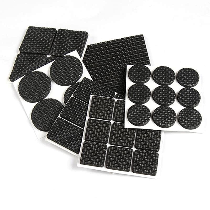 Adhesive Rubber Furniture Feet Floor Protector Pads Anti-Skid Scratch DIY Resistant Mats Table Legs Stools Chairs Protection