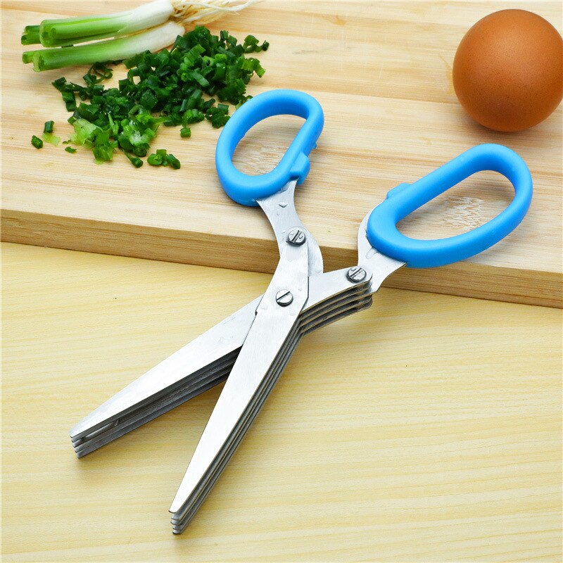 Cutter Tools for Kitchen 19.5CM Minced Multi-layer Scissors Kitchen Multi-Layers Scissor Shredded Chopped Scallion 3&5 layers
