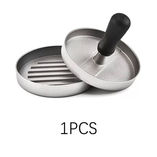1 sett rund form hamburgerpress aluminiumslegering 12 cm hamburger kjøtt biff grille burger trykk patty maker form kjøkkenverktøy: 1 stk