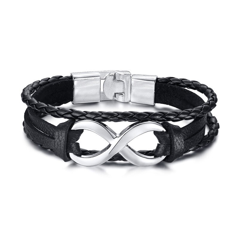ZORCVENS 2022 Neue Jahrgang rüder Charme Armbinde für Männer Multi-schicht Leder Seil Armbänder Armreifen: 83214