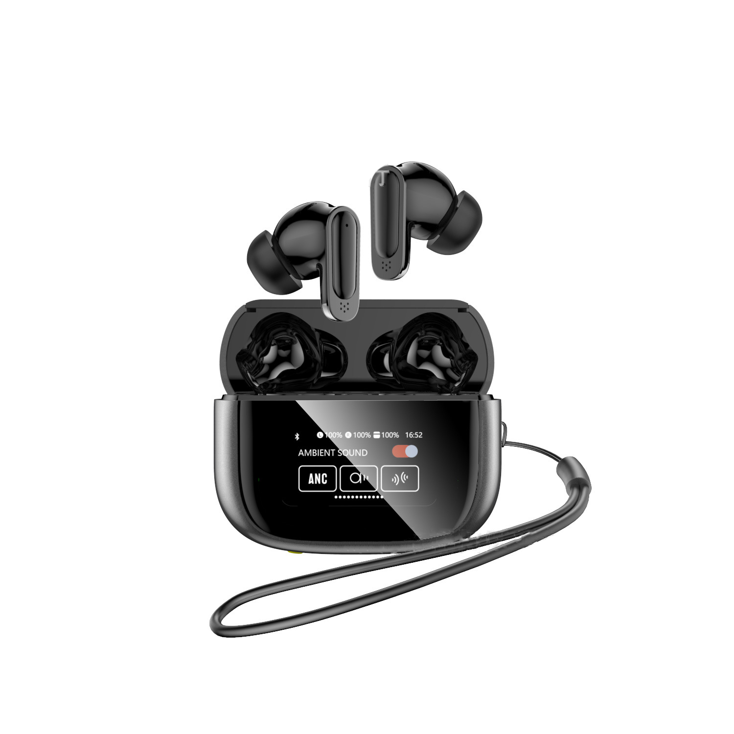 Xiaomi V11 Wireless Bluetooth Earphones Headphones Outdoor Sport Headset Noise Reduction With Display Touch Control Earbuds: Red