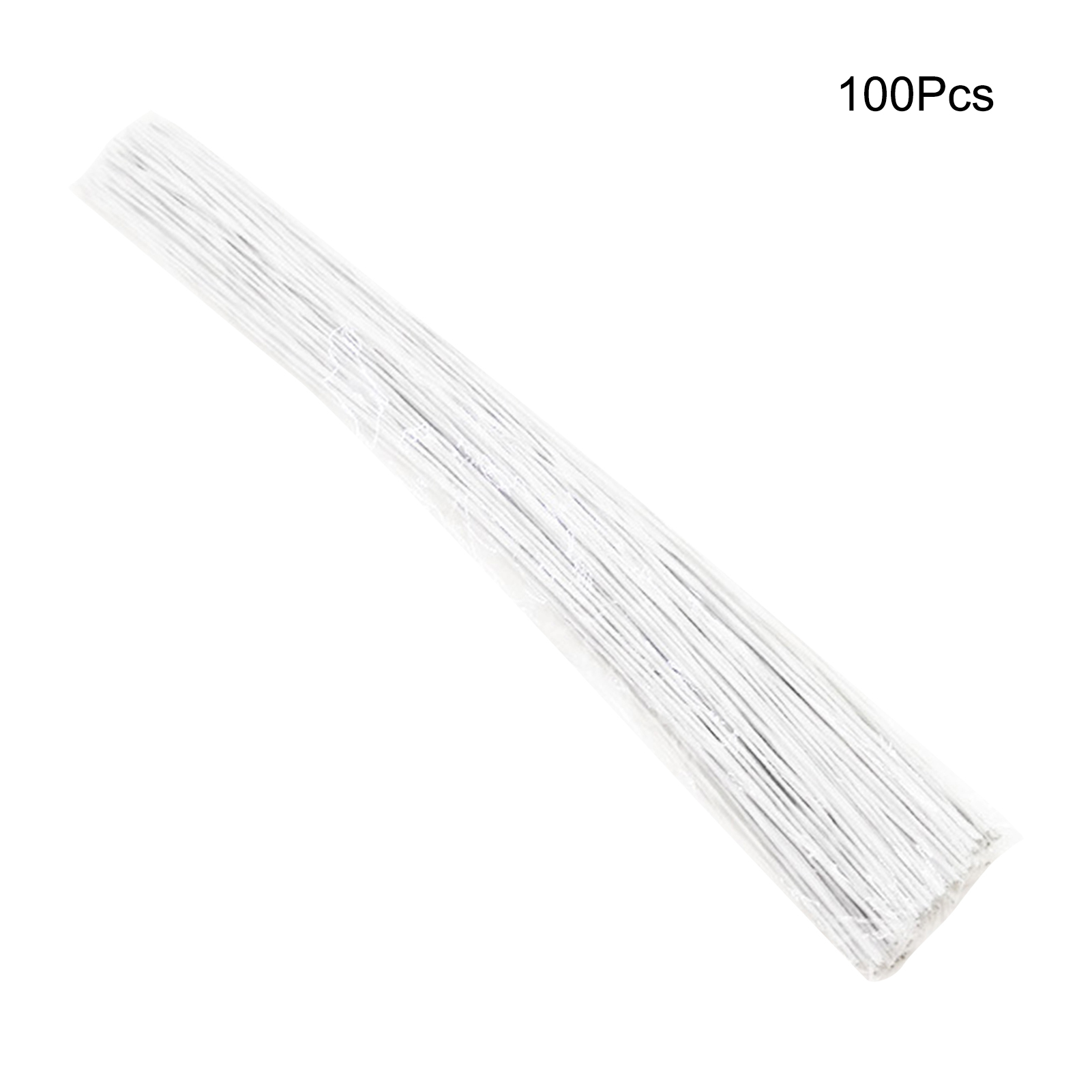 100 Uds. Accesorios para ramo Artificial, tallos de alambre Floral, fabricación de coronas, manualidades de flores, alambre de hierro, pegamento, poste de flores envuelto: Blanco