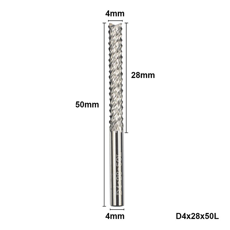 1pc 4/6mm CNC Router Bit For Engraving Machine Corn Milling Cutter Tungsten Carbide PCB End Mill: D4x28x50L