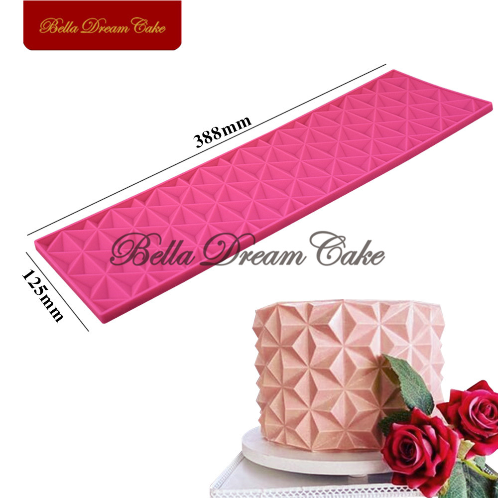 origami stampo in silicone stampi per torta fondente resina argilla padella stuoia di pizzo diamante design bordo strumenti di decorazione Sugarcraft Bakeware: LFM-80