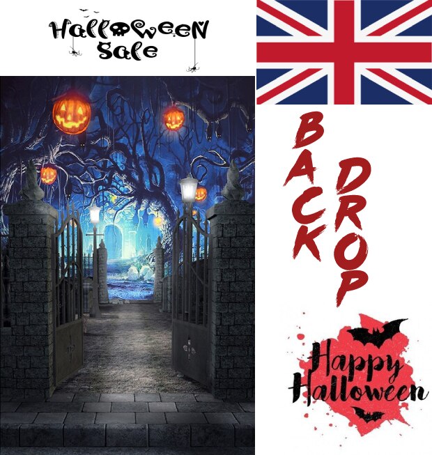 Backdrop Halloween Castle Forest Pumpkin lanten Party Prop Vinly Cloth Wall Decor Birthday Party Pet Photography Background