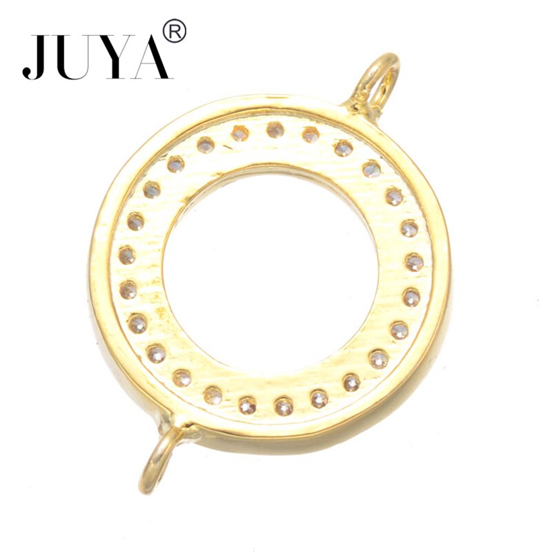 Supplies For Jewelry Copper Zircon Rhinestone Simple Round Circle Connectors For DIY Bracelets Necklaces Earrings Jewelry Making