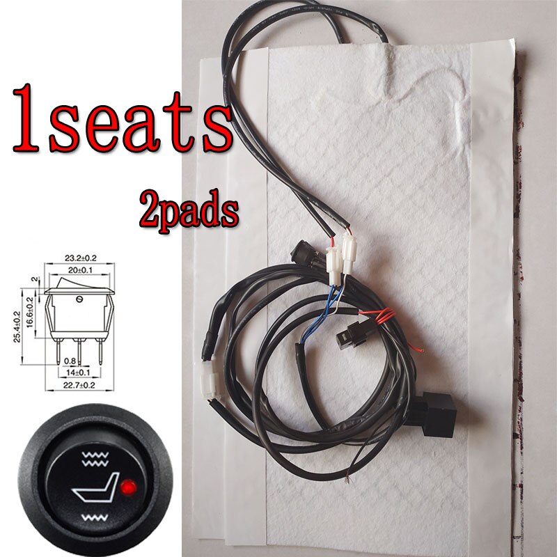 2 Seats 4 Pads Universal Carbon Fiber Heated Seat Heater 12V Pads 2 Dial 5 Level Switch Winter Warmer Seat Covers 2/5 level: 16.98