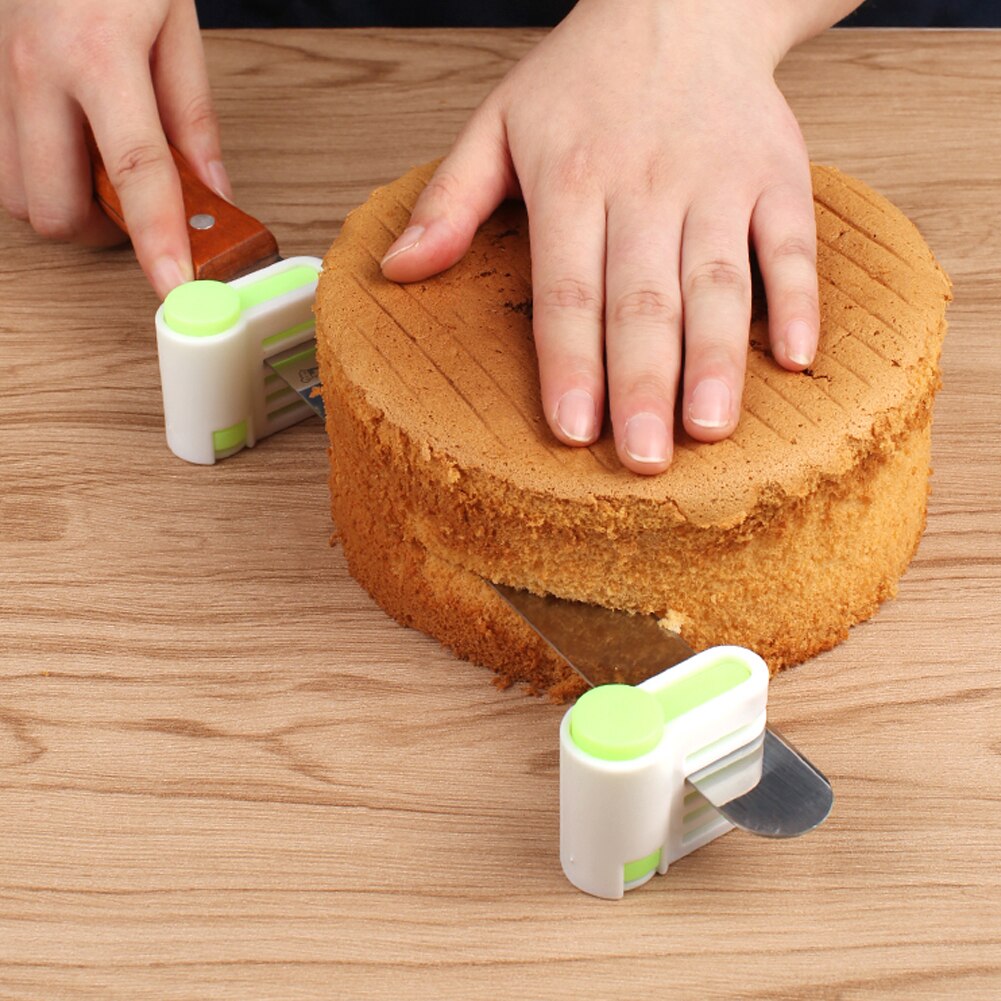 2Pcs/Set Bread Slicer Kit 5-Height Toast Cutter Serrated Blade Handle for Homemade Bread (Blade Not Included)