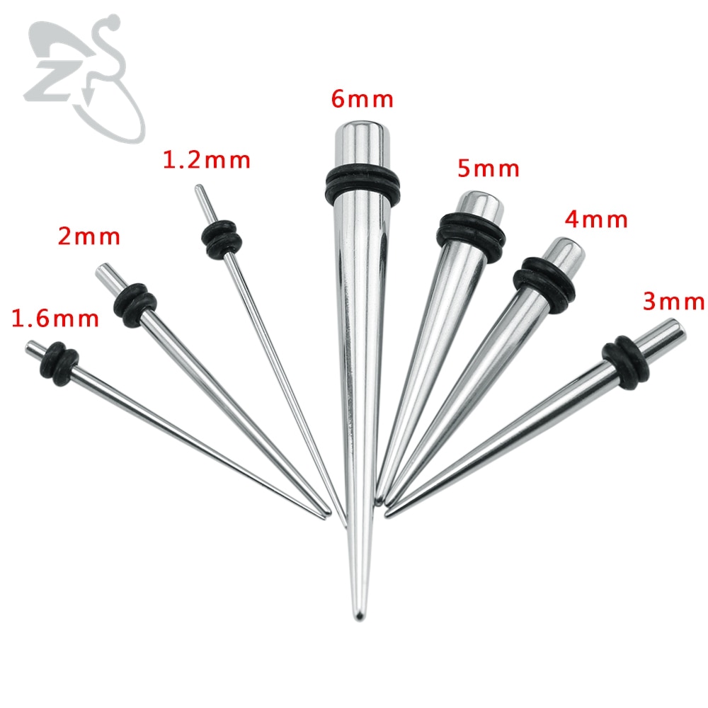 1 Pair Style Unisex Stainless Steel Flesh Tunnels Taper Plug Earrings Ear Stretching Ear Expander Gauge Body Jewelry