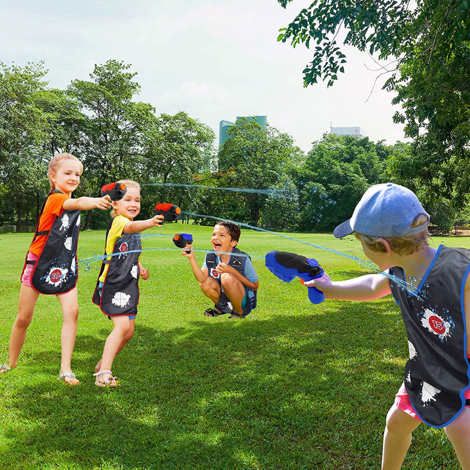 Wasser Pistole Wasser-Aktiviert Weste spritzen Pistole Wasser Kampf Liefert Sommer Spielzeug Ich bin Freien Schwimmen Schwimmbad Spielzeug für freundlicher und erwachsene