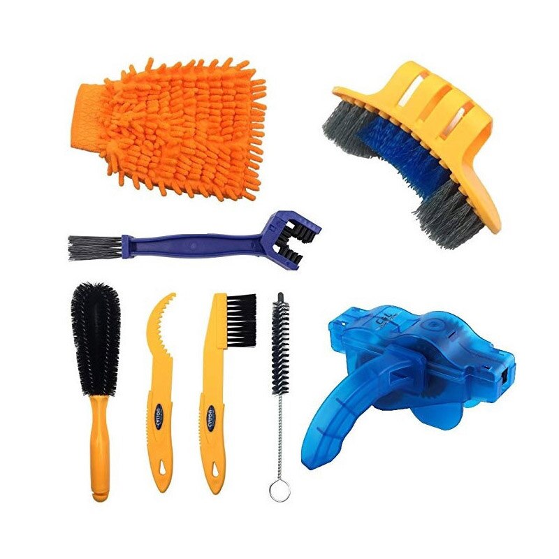 Portable Bicycle Cleaning Kit Bike Wash Brush Tool Set Bicycle Chain Cleaner Scrubber Brushes Repair Tools For MTB Road Bike: Set 6