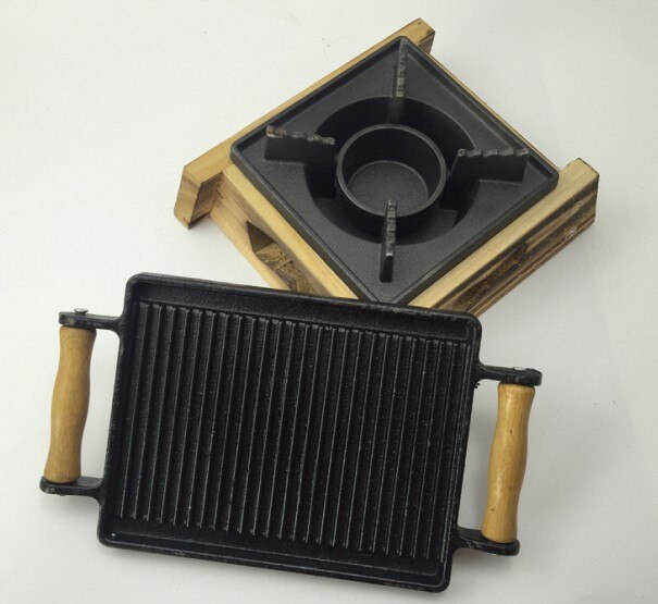 mini cast iron barbecue grills bbq grill for home picnic restaurant hotel teppanyaki table top barbecue stove 024-2