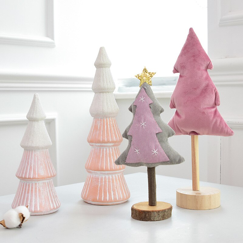 Árbol de Navidad de estilo nórdico de dibujos animados, estrellas, licores, rosa, decoración para habitación de niñas encantadora, adorno, de Navidad