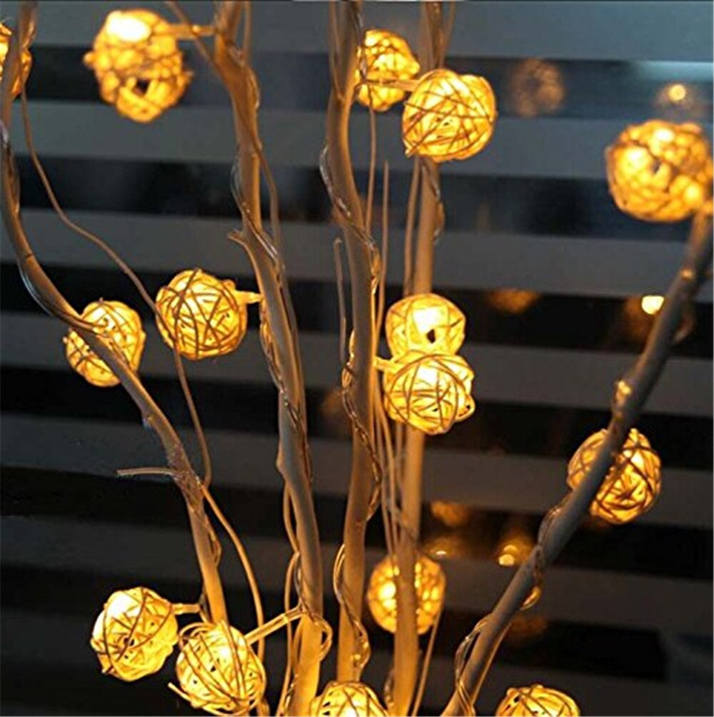 10/20Leds Rotan Ball String Lights Garland Katoen Bal Lights Voor Party Kerst Navidad Bruiloft Jaar decoratie