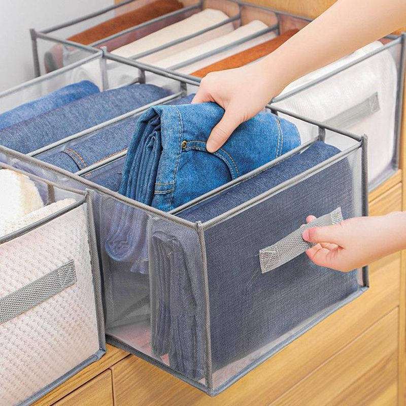 Organizador de armario plegable, cajas de almacenamiento de Jeans, suéter, calcetines, armario, ropa interior, Cajones, cajas separadoras de ropa