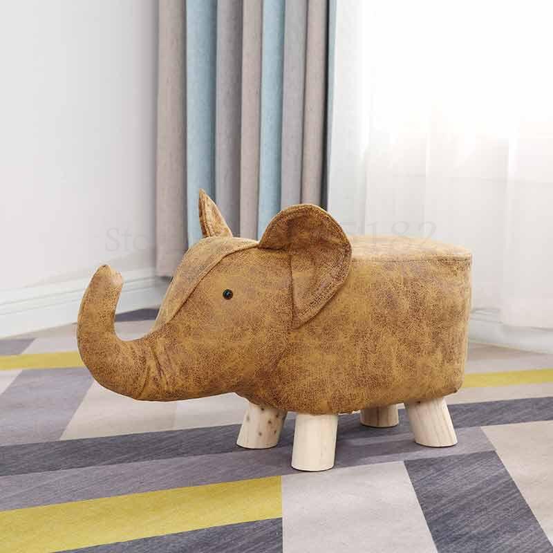 Animal shoe changing stool solid wood baby cute cartoon sofa chair elephant child small bench: Boom Clap 1