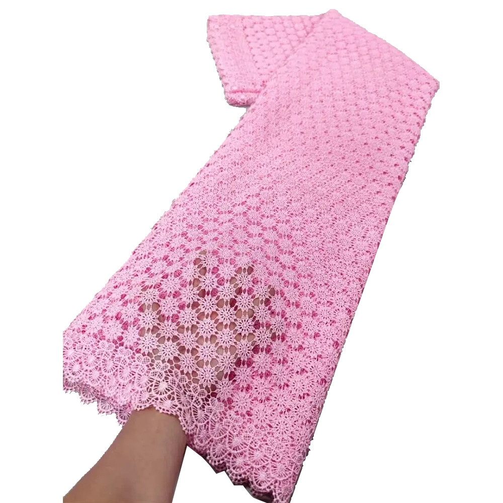 2025 Afrikaanse Nigeriaanse Wateroplosbare Damast Kant Stof Borduren Feestjurk Pailletten Katoen 5 yards: Antique Copper