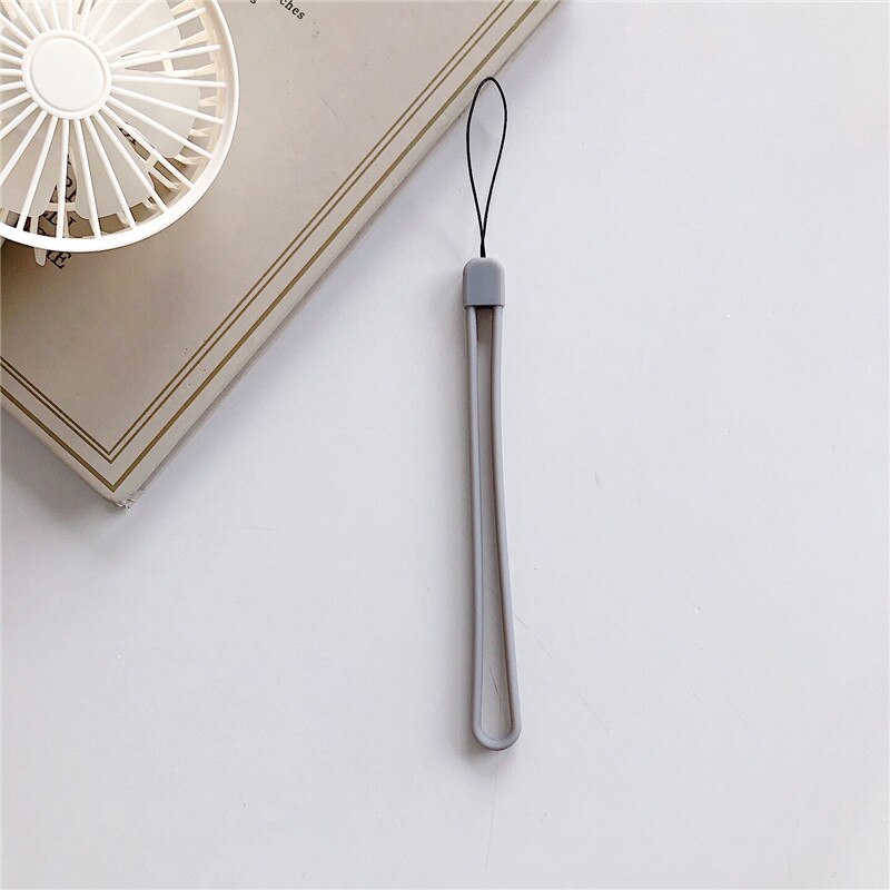 Liquid Soft Rubber Silicone String Wrist Lanyard for Keys Mobile Phone Charm Strap for iPhone Samsung Huawei Finger Ring Pendant: Gray