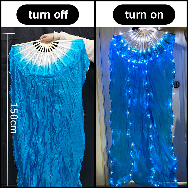 10inches Glow Folding LED Fan Dancing Light Fan Night Show Halloween Christmas Rave Accessories Carnival Supplies Dance Hand Fan: GRAY