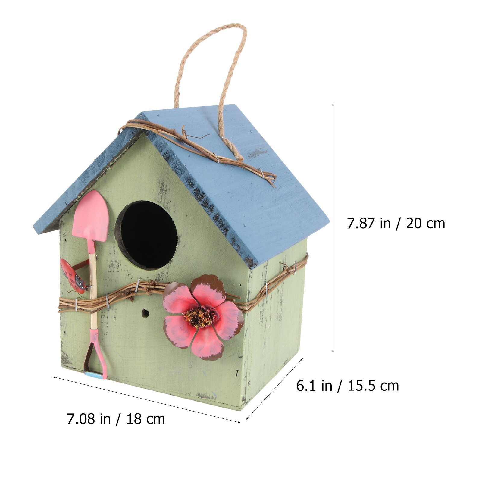 1Pc Wood Bird Nest Outdoor Wood Hanging Bird House Garden Hanging Bird Nest