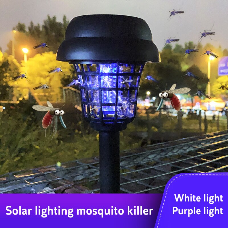 Solar Power Elektrische Muggen Killer Lamp Regendicht Anti Muggenval Muggenspray Kills Vliegt Bug Zapper Outdoor Tuin