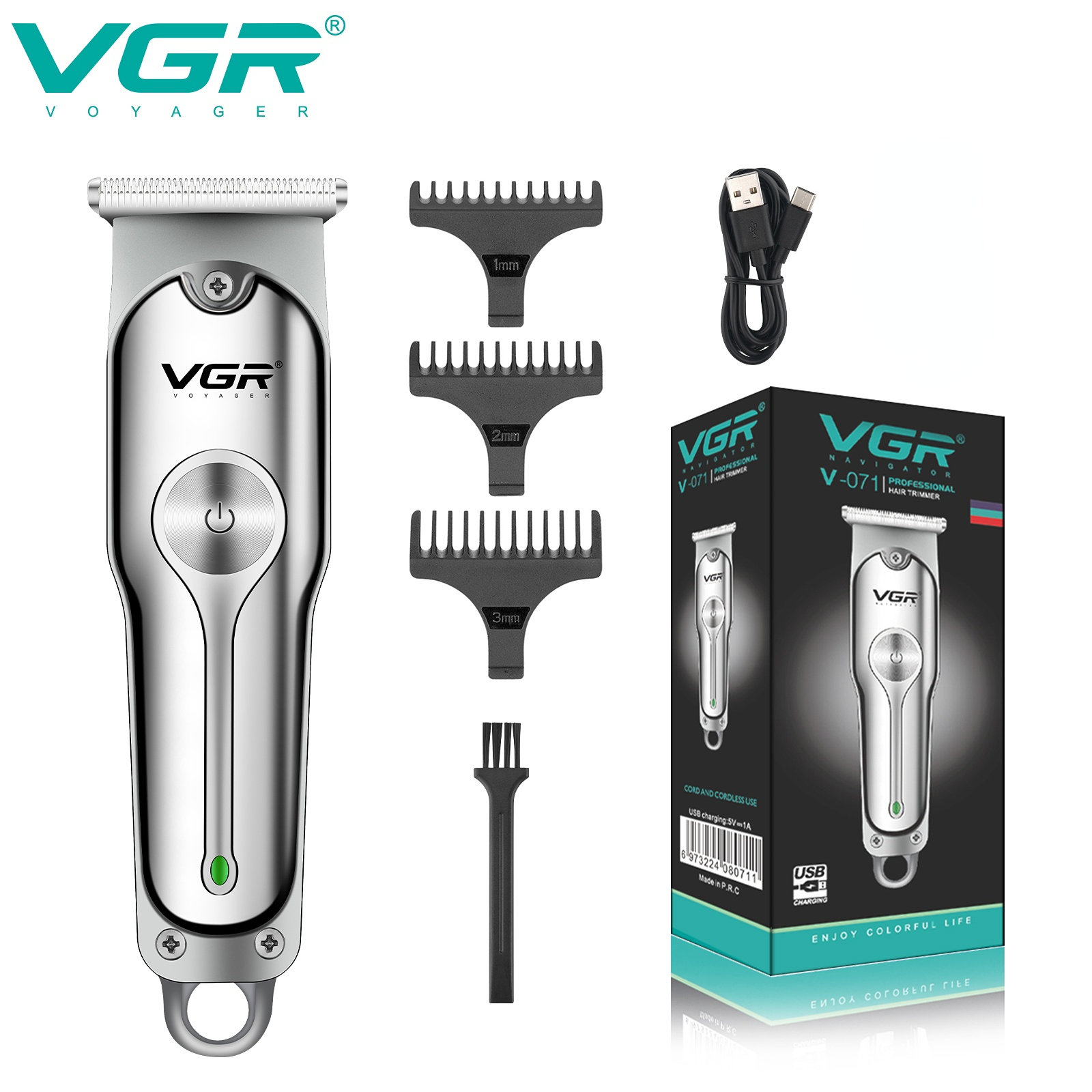 VGR Haarschneidemaschine Schnurlos Haartrimmer Haarspange Elektrisch Haarschneidemaschine T-Klinge Haarschneidemaschine für Herren V-071: Ursprünglich Titel