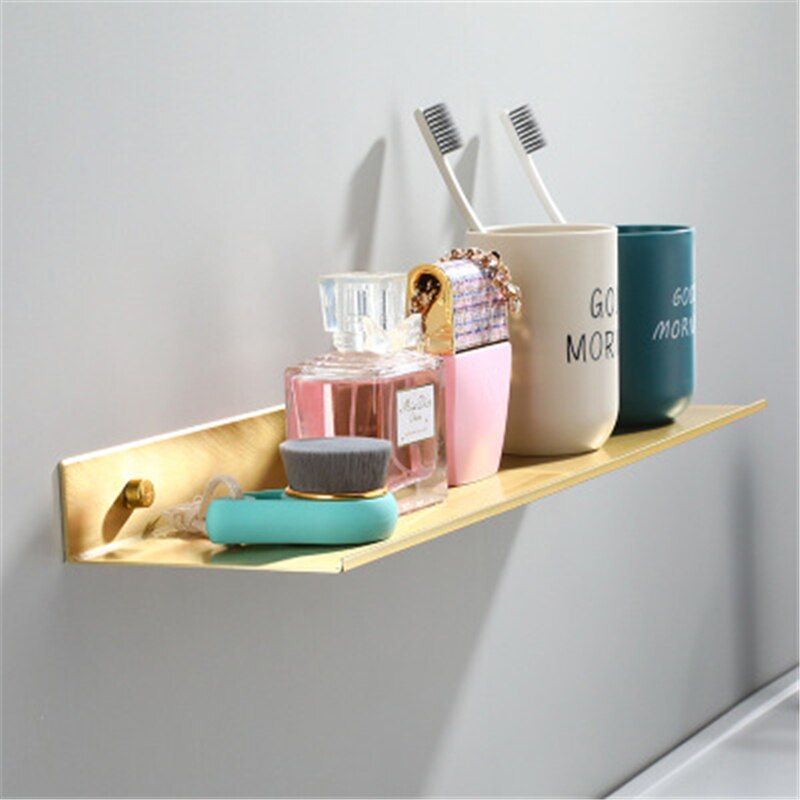 30/40/50CM Gold Bathroom Corner Shelves Bathroom Modern Gold Bathroom Shelves Kitchen Storage Rack Bathroom Shelve s