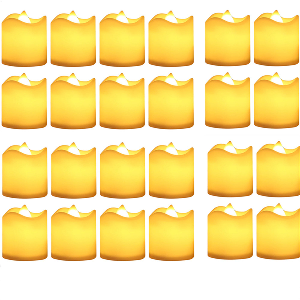 12/24 Stuks Pack Vlamloze LED Kaars Wens Theelichtje Warm Wit Batterij-aangedreven Kaarsen Halloween Kerst Bruiloft Decor: changeable