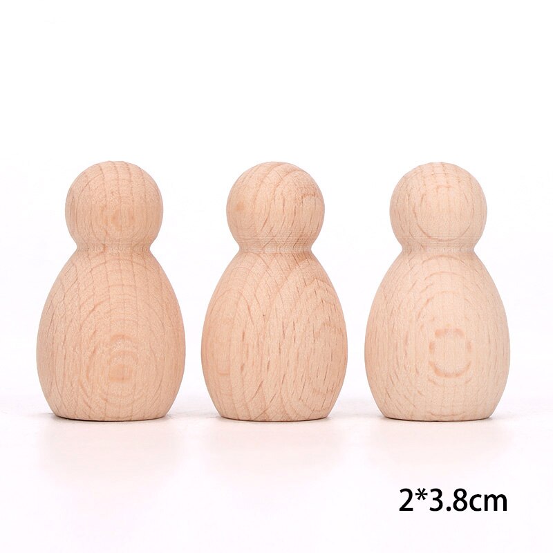 3pcs Beech Wooden Dolls Handmade Painting Loose Parts DIY Painting Wood Honeycomb Mushrooms Cones Droplets Acorns Toy: set 2