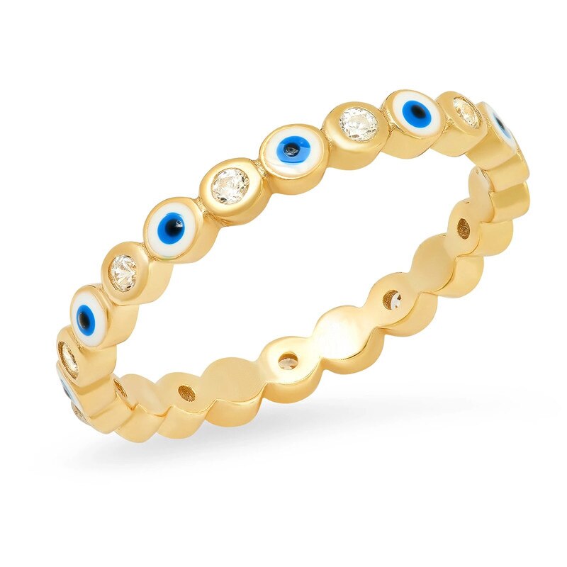 Tyrkisk onde øyne ringe til kvinner hofte hopp stein rhinestone blå øyne fingerringer fest bursdag forlovelse smykker: 3