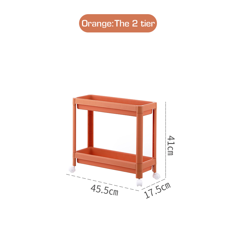 2/3/4 Tier Storage Shelf Plastic Subdries Rack Interspace Storage Racks Refrigerator Space Rack with Roller for Kitchen Bathroom: A3